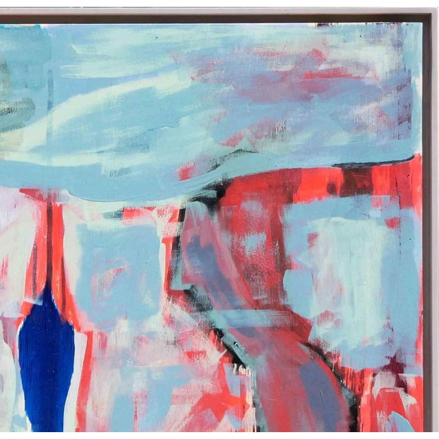 2022 "Matriarch" Blue and Bright Red Abstract Painting by Paul Reeves For Sale - Image 4 of 12