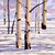 Yin Yang by Hadley Rampton | Oil on Canvas Abstract depiction of trees in a snowy landscape. For Sale