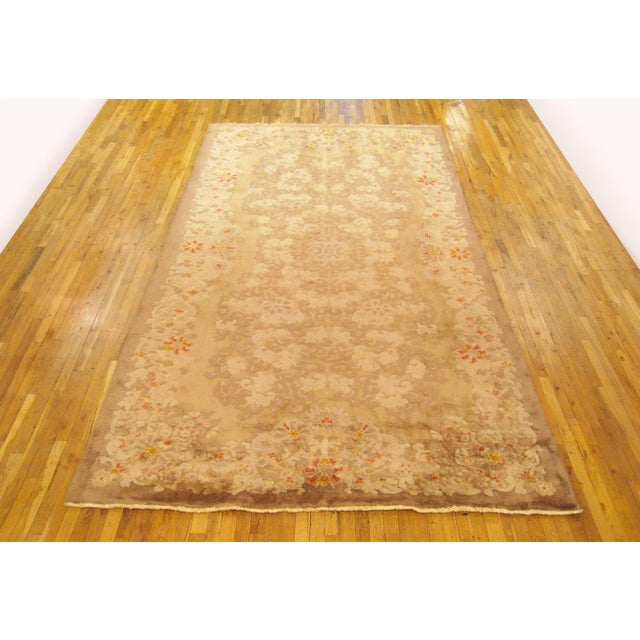 Vintage Chinese Rug, gallery size, circa 1940 A one-of-a-kind antique Chinese Mandarin oriental carpet, hand-knotted with...