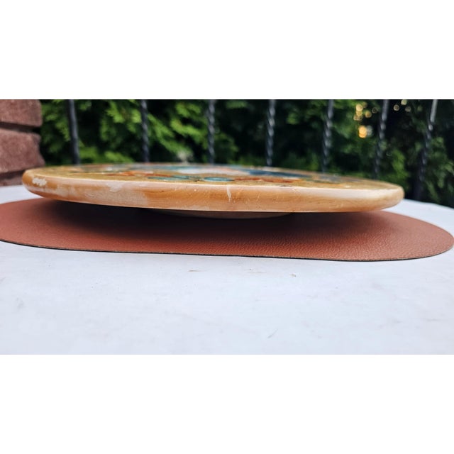Vintage Painted Wooden Rotating Tray, 1970s For Sale - Image 4 of 9