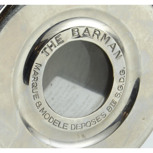 Silver 1930s Art Déco Silverplated Brass Cocktail Shaker "The Barman" by Ghiso - a Pair For Sale - Image 8 of 10