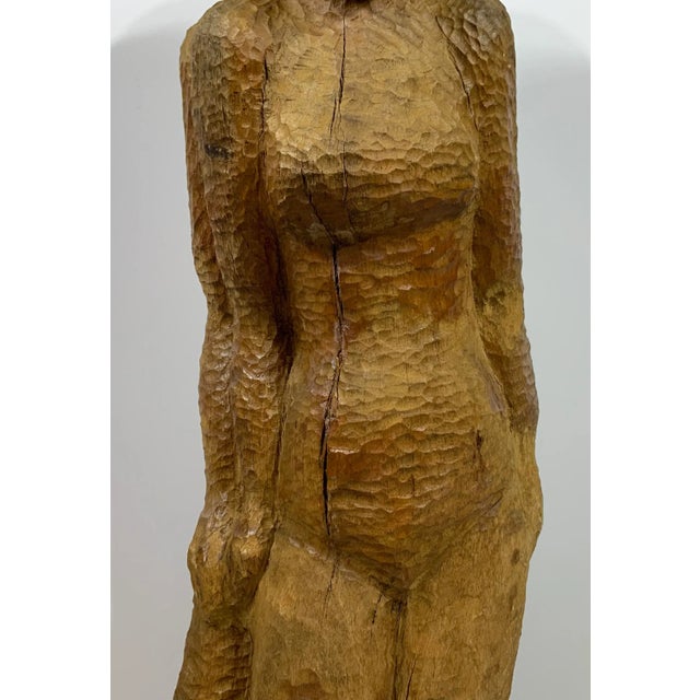 Cubism Large Mid-Century Hand-Carved Cubist Wood Sculpture For Sale - Image 3 of 13