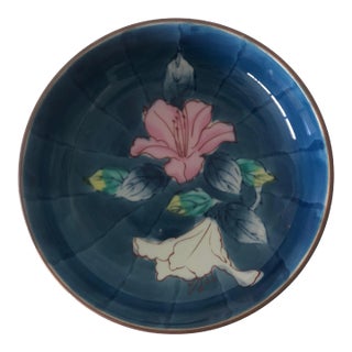 2000s Small Round Chinese Export Trinket Dish or Coaster For Sale