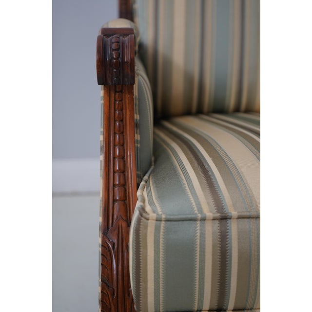 Pair of Stickley Cherry Louis XVI Bergere Armchairs For Sale - Image 13 of 18