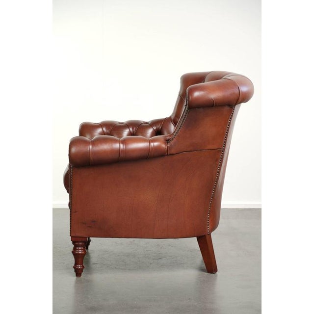 2000 - 2009 Chesterfield Club Chair in Cowhide Leather For Sale - Image 5 of 13