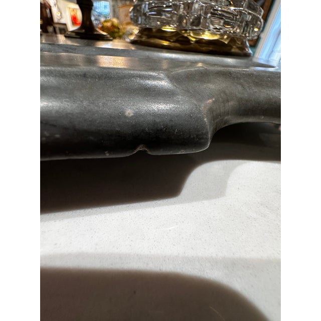 Antique 19th Century Marble and Brass Desk Set With Double Inkwells and Pounce Pot - 5 Pieces For Sale - Image 9 of 9