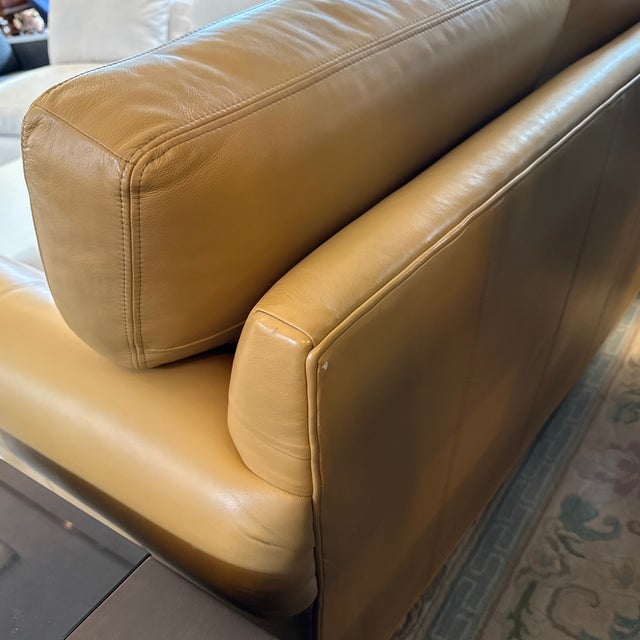 Ethan Allen Conor Leather Sofa, Camel For Sale - Image 12 of 12