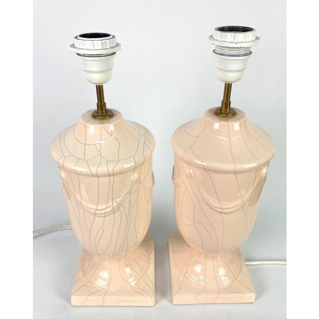 Crackled Ceramic Lamps, Sweden, 1970, Set of 2 For Sale - Image 9 of 9