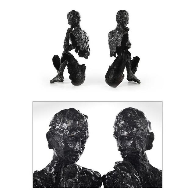 Bronze Sculpture Bookends, Set of 2 For Sale - Image 3 of 5