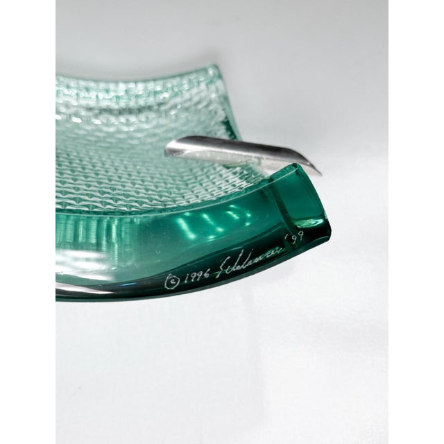 Stephen Schlanser Signed Glass Ashtray: Modernist Studio Art For Sale - Image 4 of 5