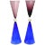 Vintage Italian Seguso for Oggetti Monumental Murano Dramatic Glass Sculptures or Vases Pair of Purple, Royal Blue For Sale