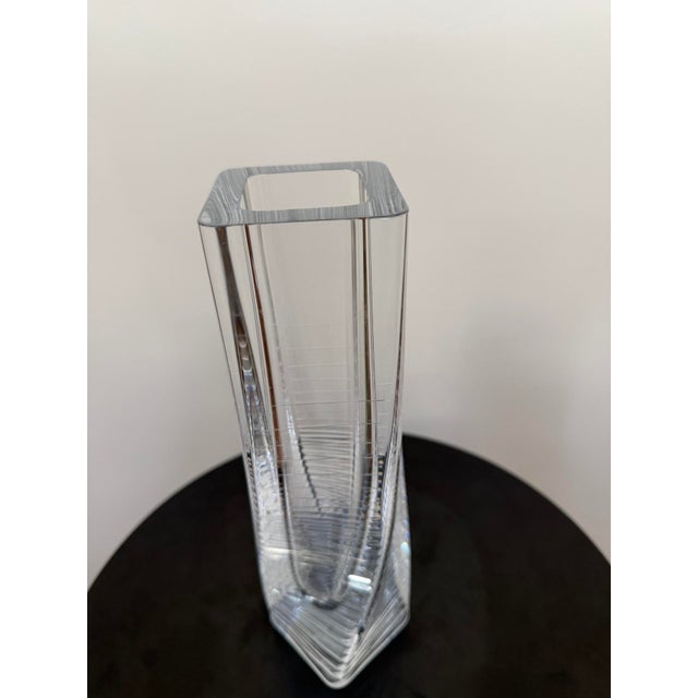 Signed Hoya Japanese Crystal Twist Vase For Sale - Image 14 of 15