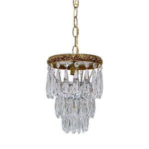 1950s Italian Bronze Upside Down Layered Chandelier