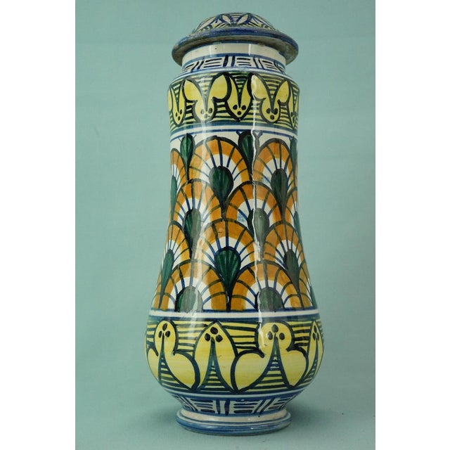 Ceramic Majolica Ceramic Pharmacy Jar by the Mastro Giorgio Workshop of Gubbio, 1940s For Sale - Image 7 of 18