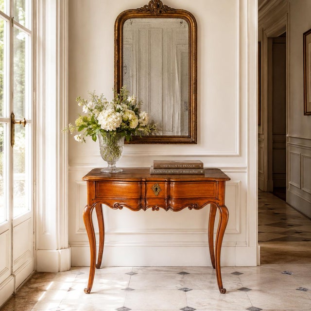 French French Provincial Antique Cherrywood Writing Table, Mid-18th Century For Sale - Image 3 of 18