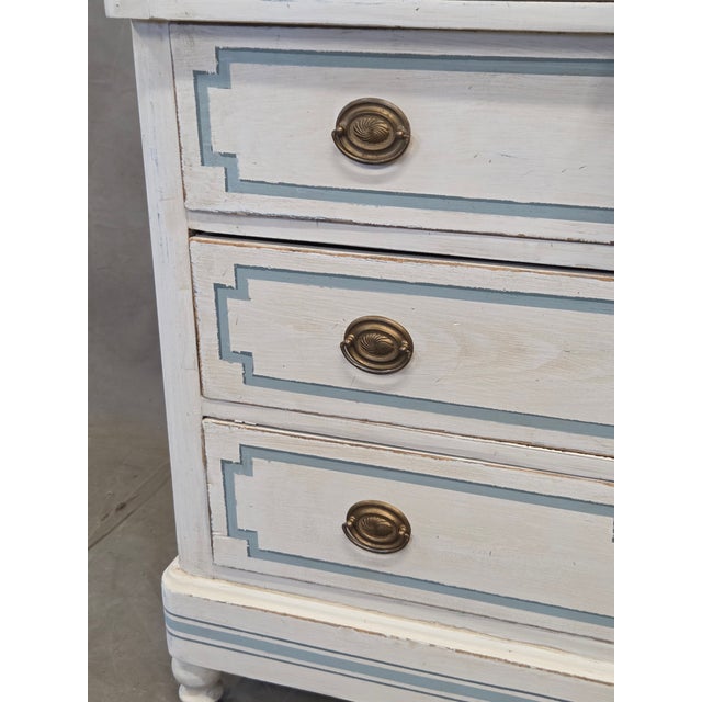 Antique 19th C. Painted Pine Dresser Chest of Drawers With Greek Key Motif For Sale In Denver - Image 6 of 17