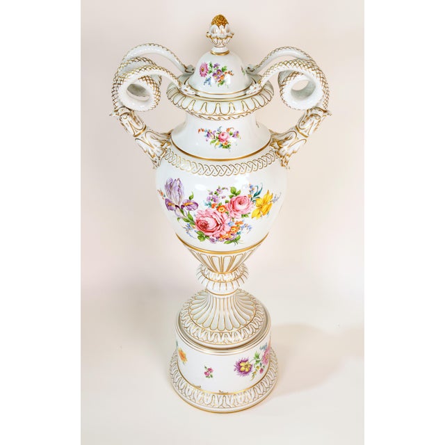 Large Ornate Vase with Snake Handles, 1970 For Sale - Image 18 of 18