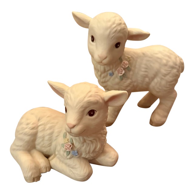 Two Little Lambs Vintage Figures For Sale