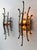 1970s Pair of Hammered Glass Wrought Iron Sconces by Longobard, Italy, 1970s For Sale - Image 5 of 12