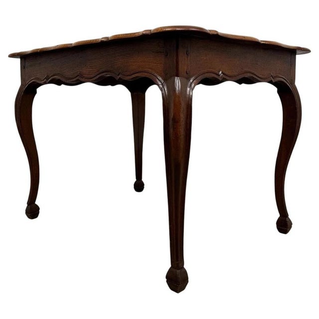 Wood Antique French Oak Writing Table, 1900s For Sale - Image 7 of 12
