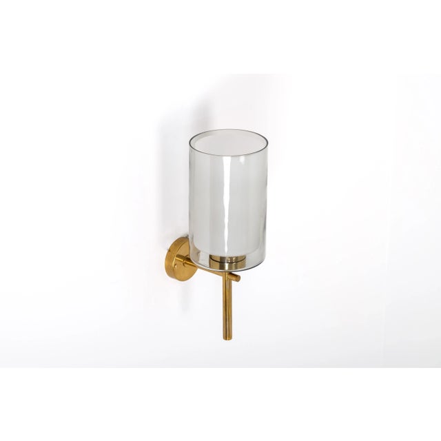 Brass & Glass Wall Lamp, Sweden, 1950s For Sale - Image 4 of 9