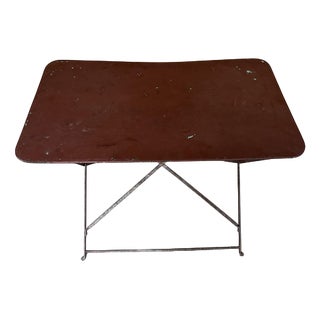 Vintage French Rectangular Metal Folding Dining Table, 1950s For Sale