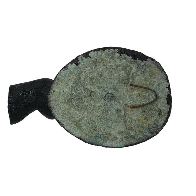 Sculpture Materials Vintage Black Concrete "Silence Is Golden" Abstract Sculpture With Integrated Hanger For Sale - Image 7 of 8