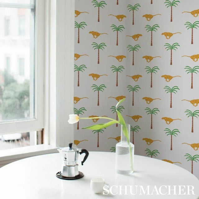 Hollywood Regency Sample - Schumacher X Cristina Buckley A Wild Desert Dream Wallpaper in Safari For Sale - Image 3 of 4
