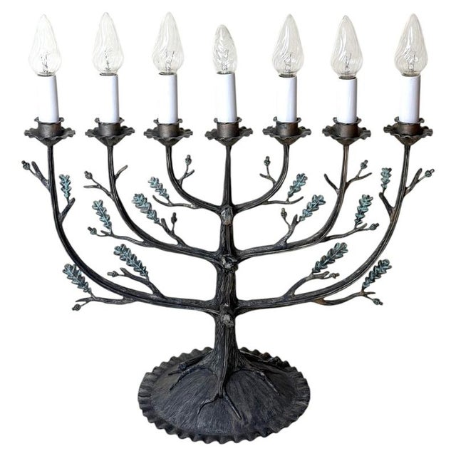 This exceptional seven-light candelabrum takes the form of a monumental oak tree and was most likely created within a...