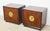 Pair of Nightstands by Henredon. Store item #556. They feature inner shelves and come with protective glass top.