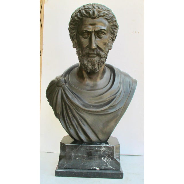 Mid-Century Roman Emperor Marcus Aurelius Bronze For Sale - Image 13 of 13