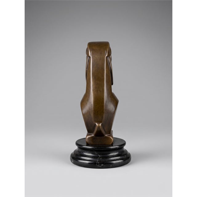 Art Deco Style Patinated Bronze Rabbit Sculpture after Bizette For Sale - Image 4 of 10