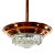 1930s French Art Deco Ezan Copper & Stalactite Glass Pendant Light – Rewired for u.s. Use For Sale