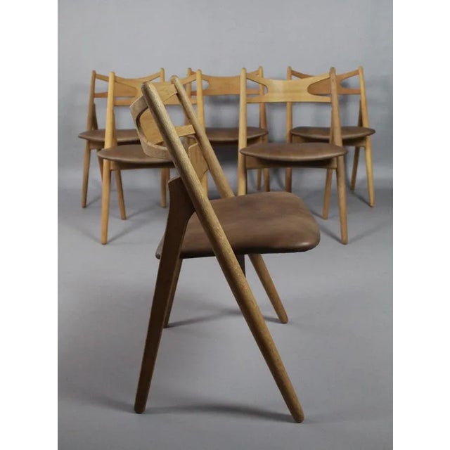 Sawbuck Chairs Ch29 by Hans J Wegner for Carl Hansen & Son, 1950s, Set of 6 For Sale - Image 10 of 12