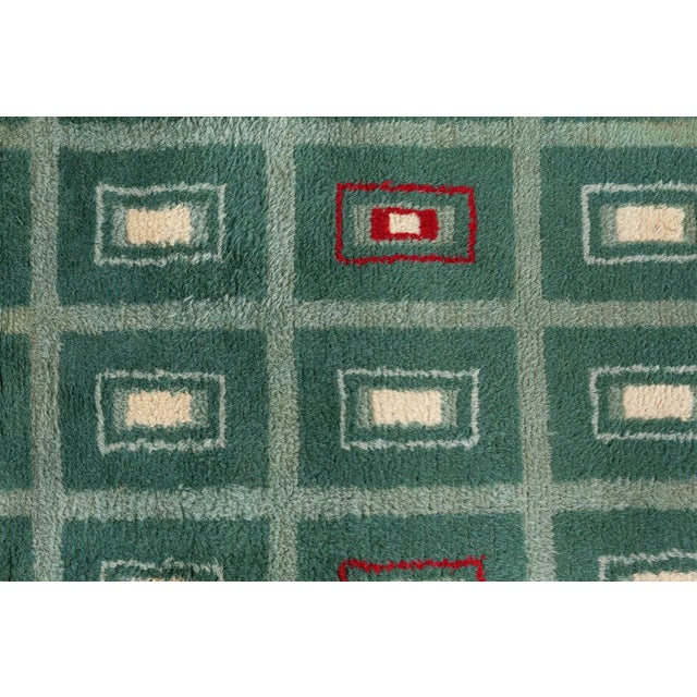 1920s Doris Leslie Blau French Art Deco Vintage Geometric Sage Rug By Paule Leleu For Sale - Image 5 of 9