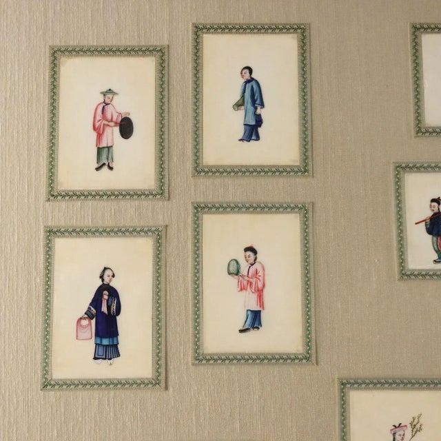 Chinese Artist, Collection of Figures, 1860s, Tempera on Paper, Framed For Sale - Image 4 of 13