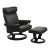 1960s Black Leather Ekornes Stressless Recliner and Ottoman For Sale