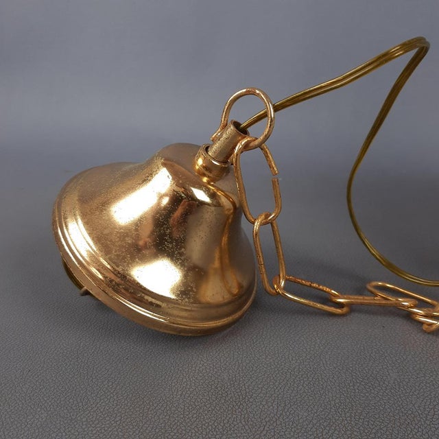 Modern Brass Striped Opaline and Murano Glass Pendant by Murano for Murano, 1960 For Sale - Image 14 of 17