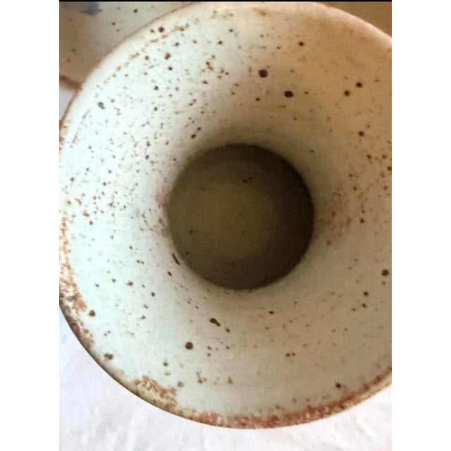 Gray 1990s Ceramic Pitcher & Cup Set With Tray For Sale - Image 8 of 8