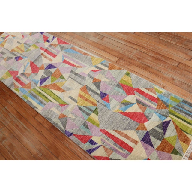 Textile Contemporary Colorful Persian Runners 2'7'' X 9'2'' - A Pair For Sale - Image 7 of 11