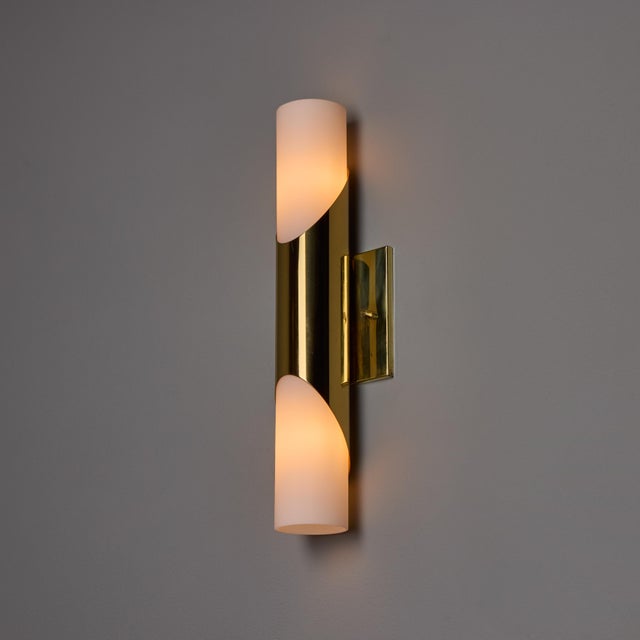 Brass 1960s Neuhaus Leuchten Glass and Brass Sconces by Rolf Krueger - a Pair For Sale - Image 8 of 18