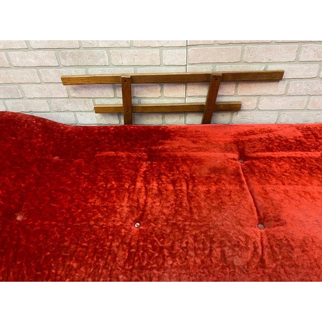 1960s Mid Century Modern Adrian Pearsall Style Crushed Red Velvet