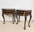 Wood French Louis XV Style Bombe Nightstands with Two Drawers, 1930, Set of 2 For Sale - Image 7 of 12