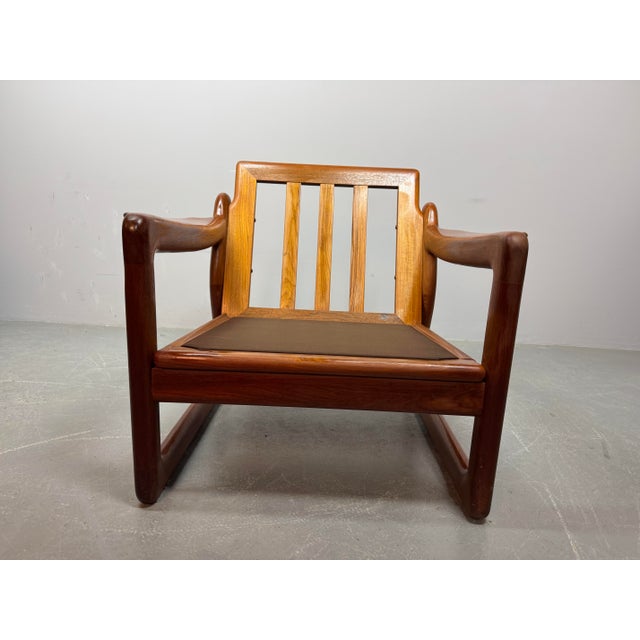 Mid-Century Teak Lounge Chairs with Black Leather Cushions attributed to Sven Ellekaer for Komfort, Denmark, 1970s, Set of 2 For Sale - Image 16 of 18