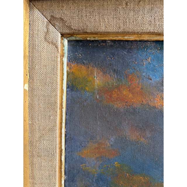 Transitional Vintage John Dunbar Mid-Century Original Oil on Canvas Coastal Seascape, C. 1960 For Sale - Image 3 of 9