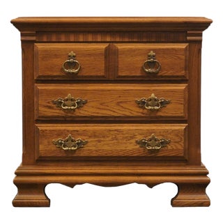 Kincaid Furniture Solid Oak Early American 26" Three Drawer Nightstand 27-141 For Sale