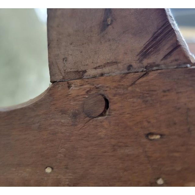 19th-C. French Louis XV Provincial Carved Walnut Open Armchair — Pegged Construction For Sale - Image 9 of 12