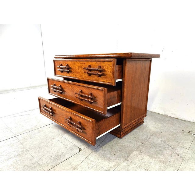 1970s Vintage Bamboo Chest of Drawers from Maugrion, 1970s For Sale - Image 5 of 12