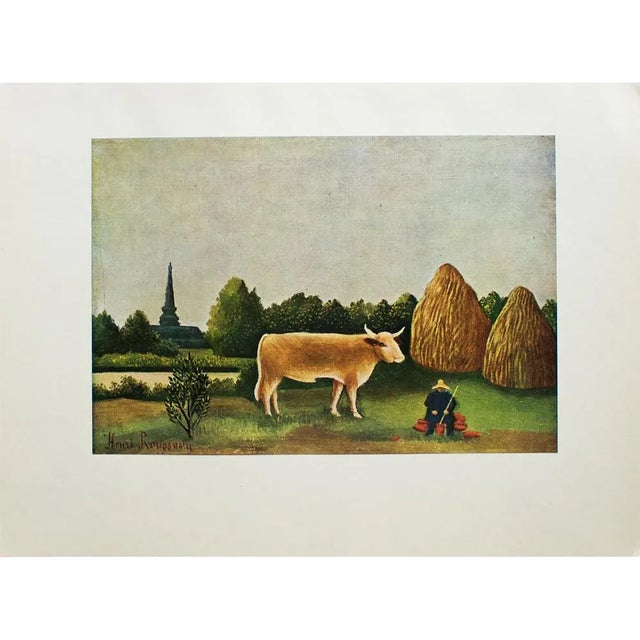 Printmaking Materials 1930s After Henri Rousseau, "The Surroundings of Paris", First Edition Swiss Lithograph For Sale - Image 7 of 8