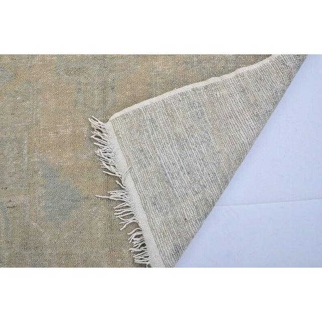 Tan Colour Handmade Turkish Rug For Sale - Image 4 of 10